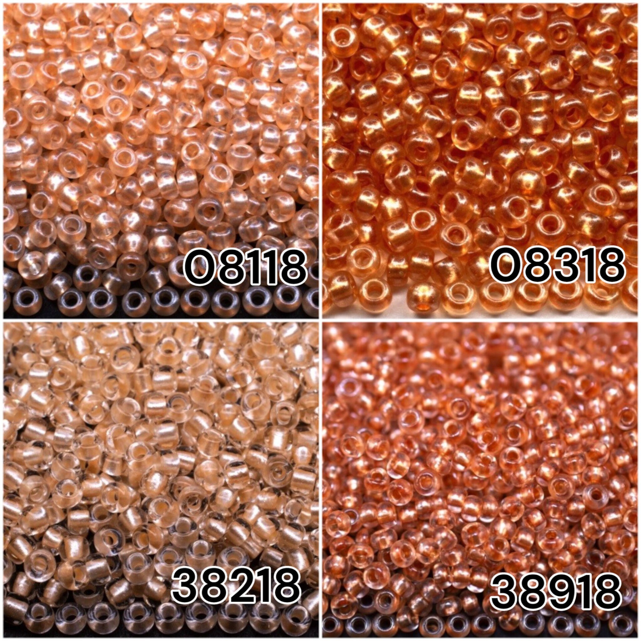 10/0 PRECIOSA Czech Glass Seed Beads. Crystal - Terra Pearl and