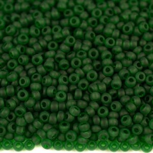 6/0 50120 matte Preciosa Seed Beads Green. Transparent Natural.