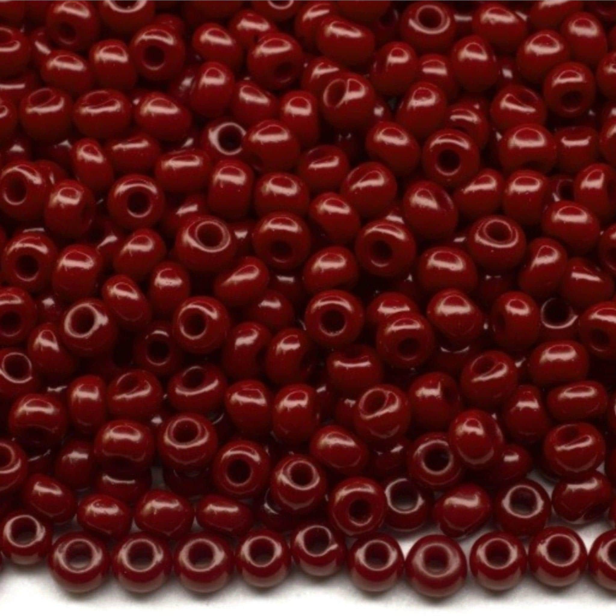 10/0 93310 Preciosa Seed Beads Rocailles. Opaque red. Czech glass seed beads.