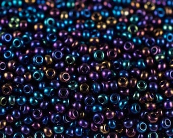 10/0 31110 Preciosa Cuentas de vidrio checo Rocailles 2,3 mm. Arcoíris transparente azul.