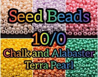 10/0 Preciosa Seed beads. Chalk and Alabaster - Terra Pearl.