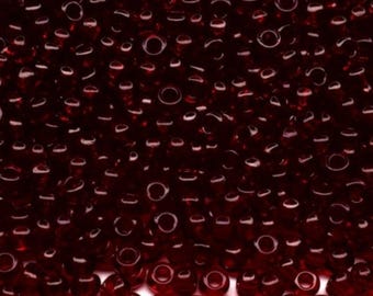 10/0 90120 Preciosa Seed Beads rocailles. Red Transparent natural. Czech glass seed beads.