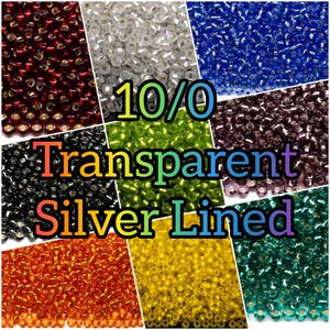 Cuentas de vidrio checo Rocailles 10/0 PRECIOSA. Transparentes, con revestimiento de plata. Para crear pulseras, collares, pendientes y otras joyas.