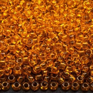 10/0 80060 Preciosa Seed Beads rocailles. Yellow Transparent natural. Czech glass seed beads.