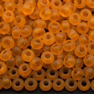 6/0 80060 matte Preciosa Seed Beads Orange. Transparent Natural.