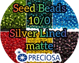 Seed Beads 10/0 Preciosa Ornela Rocailles - Transparent matte - Silver Lined. Czech glass beads.