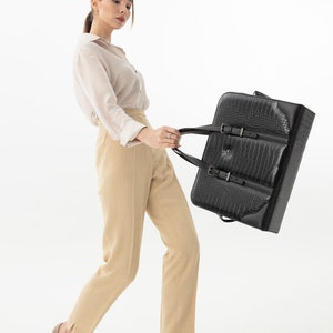 Laptop Messenger Bag,Briefcase Women,Leather Satchel,MacBook Pro 15 Inch-14 Inch Leather Sleeve Laptop Bag,Leather Teacher Tote Bag image 10
