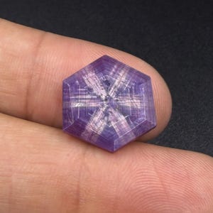 9 Cts Natural 6 Rare Star Ruby Gemstone Size 18x16x3 mm Shape Hexagon Trapiche Flashy Red Ruby Faceted for Jewelry Making Stone