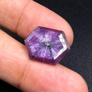 10 Cts Natural 6 Rare Star Ruby Gemstone Size 20x16x3 mm Shape Hexagon Trapiche Flashy Red Ruby Faceted for Jewelry Making Stone