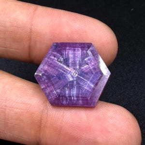15 Cts Natural 6 Rare Star Ruby Gemstone Size 18x19x3 mm Shape Hexagon Trapiche Flashy Red Ruby Faceted for Jewelry Making Stone