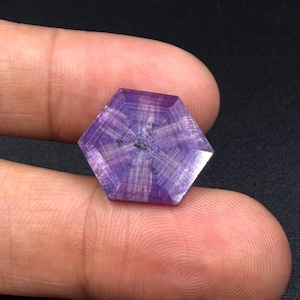 10 Cts Nice Quality Natural 6 Rare Star Ruby Gemstone Size 19x16x3mm Shape Hexagon Trapiche Flashy Red Ruby Faceted for Jewelry Making Stone