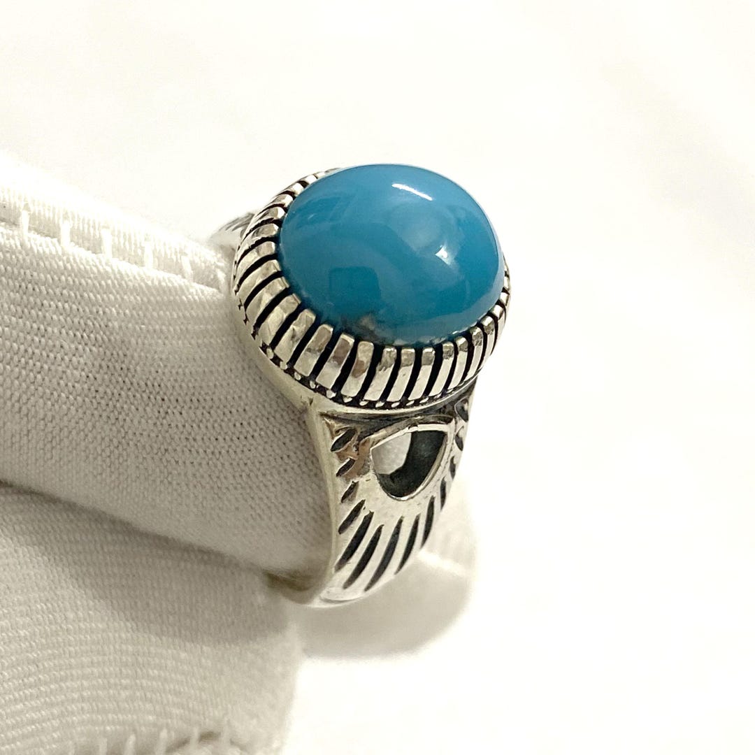 Sleeping Beauty Turquoise Ring, 925 Sterling Silver Ring Stone Size ...
