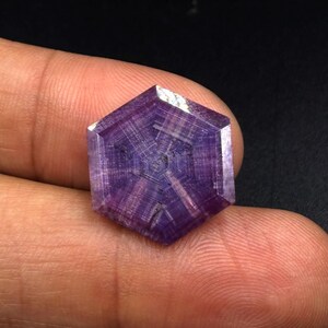 10 Cts Fantastic Natural 6 Rare Star Ruby Gemstone Size 17x19x3 mm Shape Hexagon Trapiche Flashy Red Ruby Faceted for Jewelry Making Stone