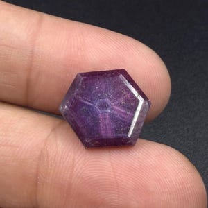 7 Cts Amazing Natural 6 Rare Star Ruby Gemstone Size 16x14x3 mm Shape Hexagon Trapiche Flashy Red Ruby Faceted for Jewelry Making Stone