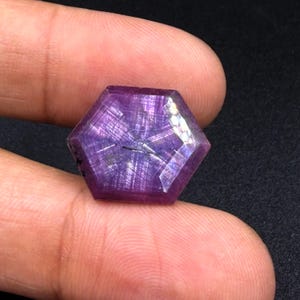 10 Cts Natural 6 Rare Star Ruby Gemstone Size 18x15x3 mm Shape Hexagon Trapiche Flashy Red Ruby Faceted for Jewelry Making Stone