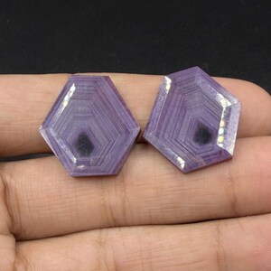 46 Cts Natural 6 Rare Star Ruby Gemstone Size 23x20x4 mm Shape Hexagon 1 Pair Trapiche Flashy Red Star Ruby Faceted for Jewelry Making