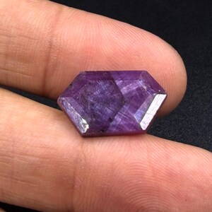 Naturlig Trapiche Star Rubin Hexagon Ädelsten (19x12x3mm) – Smyckestillverkningssten
