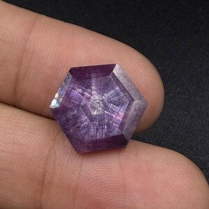Rubis étoilé Trapiche naturel hexagonal (16 x 14 x 3 mm) pour la création de bijoux
