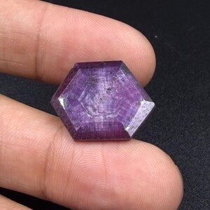 15 Cts Natural 6 Rare Star Ruby Gemstone Size 20x17x3 mm Shape Hexagon Trapiche Flashy Red Ruby Faceted for Jewelry Making Stone