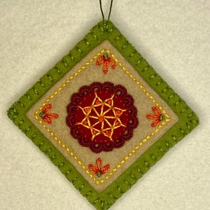Patrón PDF para adorno de ramo de otoño: apliques y bordado en fieltro de lana.