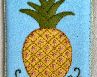 Pineapple Needle Case PDF Pattern: Wool Felt Appliqué and Embroidery