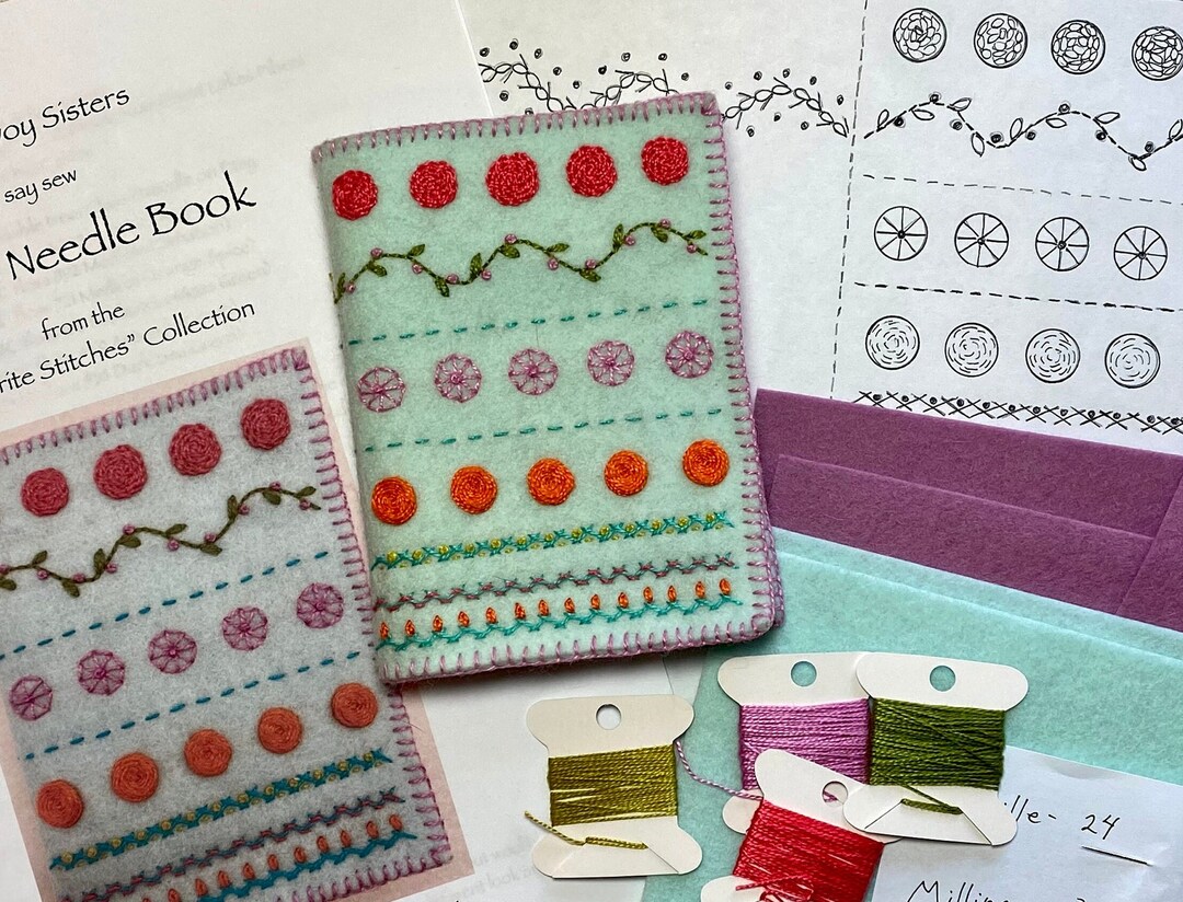 Ellens Needle Book Kit With Materials and Pattern for Hand Embroidery