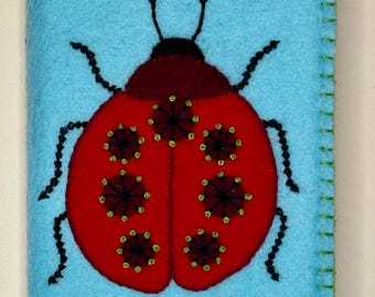 Ladybug Needle Book PDF Pattern: Wool Felt Appliqué and Embroidery