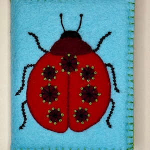 Ladybug Needle Book Kit Wool Appliqué with Embroidery