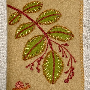 Autumn Branch Needle Book Kit with Pattern and Materials for Appliqué and Embroidery on Wool Felt