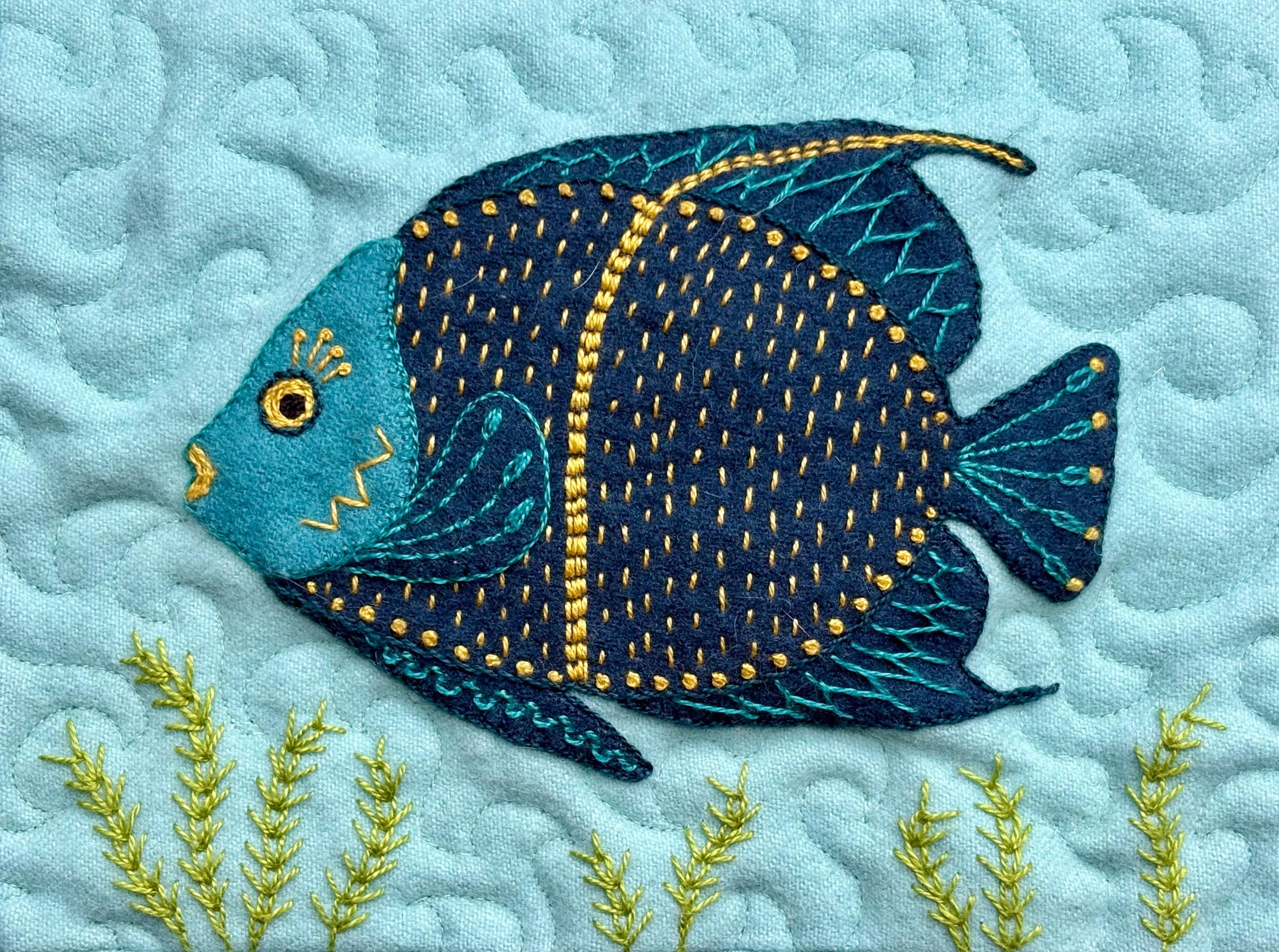French Angelfish Kit: Wool Appliqué and Embroidery Small Quilt - Etsy