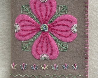 American Dogwood Needle Book Kit: Wool Felt Appliqué and Embroidery
