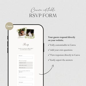 Ivory Lace Wedding Website Template Canva · Digital Wedding Invitation with RSVP & Countdown image 6