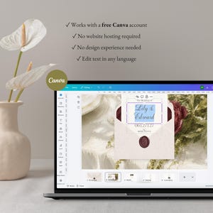 Olive Green Burgundy Wedding Website Template Canva · Digital Wedding Invitation with RSVP & Countdown image 15