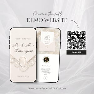 Ivory Lace Wedding Website Template Canva · Digital Wedding Invitation with RSVP & Countdown image 3