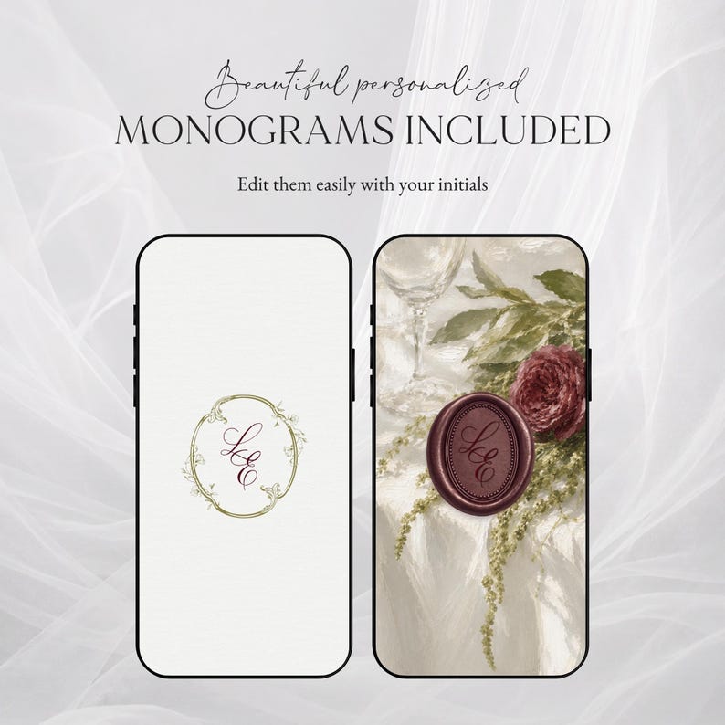 Olive Green Burgundy Wedding Website Template Canva · Digital Wedding Invitation with RSVP & Countdown image 5