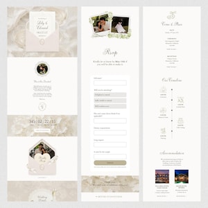 Ivory Lace Wedding Website Template Canva · Digital Wedding Invitation with RSVP & Countdown image 8