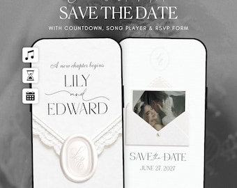 Ivory White Save the Date Website Template · Digital Wedding Invitation with RSVP & Countdown