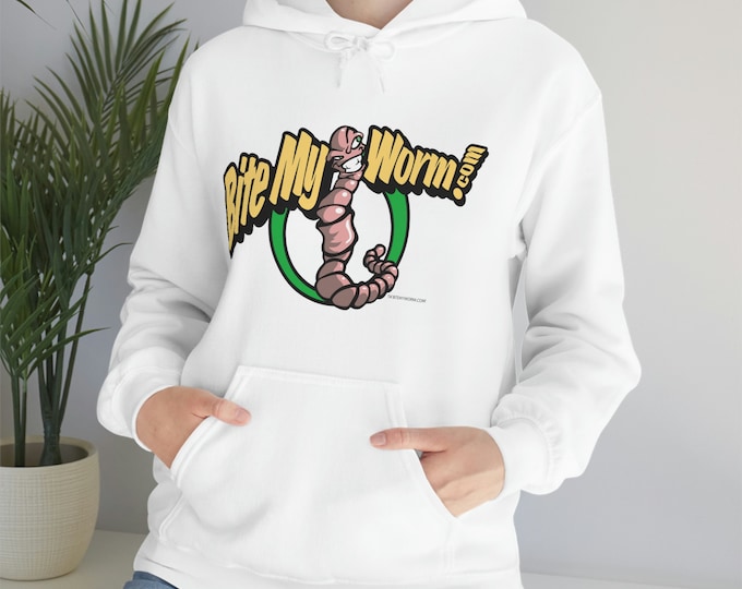 Featured listing image: Bite My Worm SUPER WORM Unisex Heavy Blend Hooded Sweatshirt