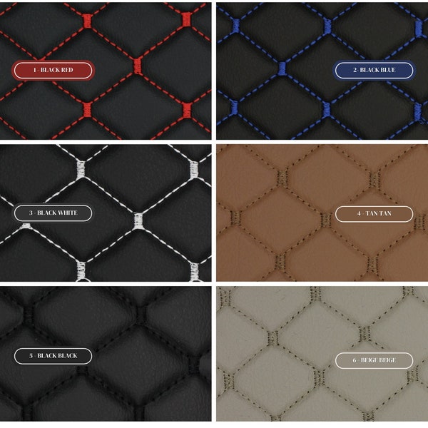 Car Upholstery Fabric Quilted Vinyl Faux Leather | 2x2cm Diamond Stitch | 4mm Foam Backing | 140cm| Automotive Projects|Yacht | Embroidered