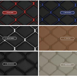 Quilted Vinyl Faux Leather Car Upholstery Fabric | 2"x2" 5x5cm Diamond Stitch with 5mm Foam Backing | 140cm Wide | Automotive Projects