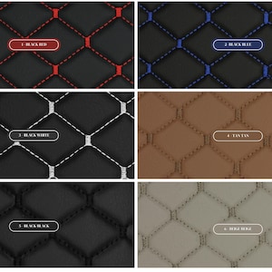 Quilted Vinyl Faux Leather Car Upholstery Fabric 2x2 5x5cm Diamond Stitch with 5mm Foam Backing 140cm Wide Automotive Projects zdjęcie 1