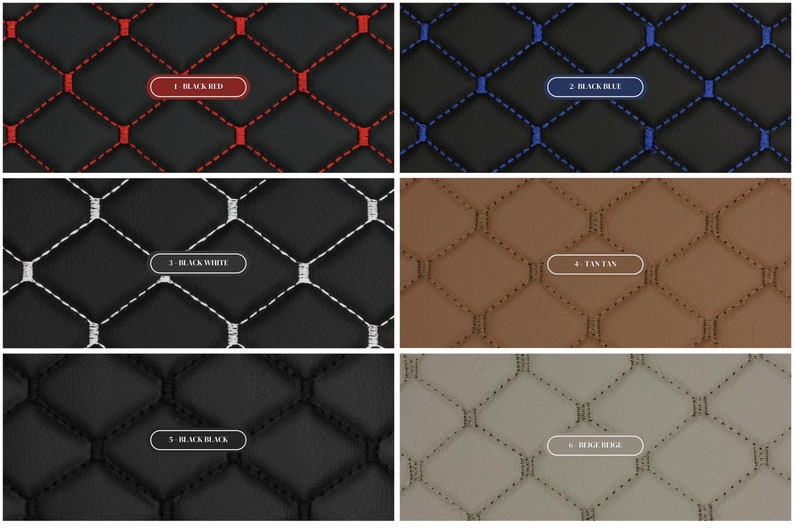 Automotive Upholstery Fabric | Black Red Quilted Vinyl with 5mm Foam Backing | Ideal for Car Interiors