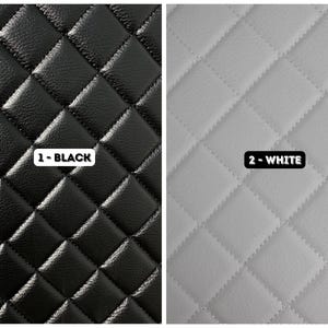 Stitched Vinyl Synthetic Leather Auto Upholstery Material | 2"x2" 5x5cm Diamond Pattern with 5mm Foam Backed | 140cm Wide | Car - Marine
