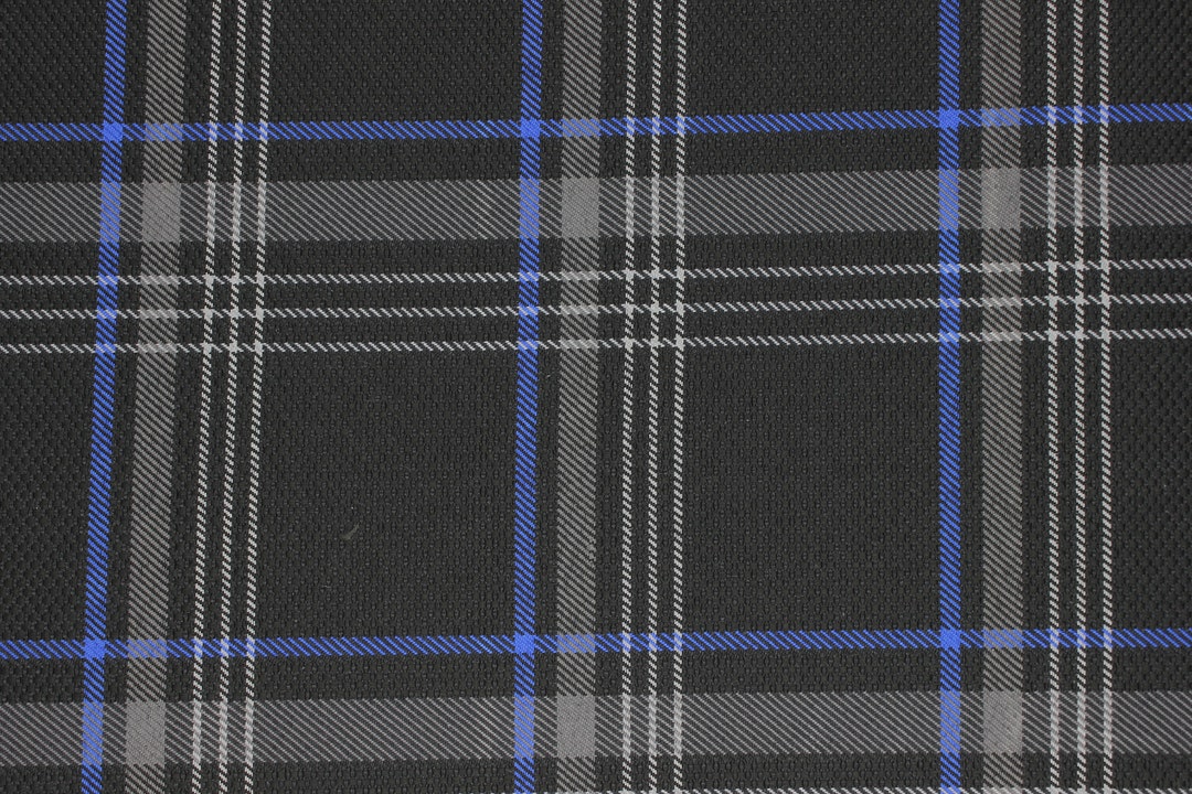 Blue Plaid Car Upholstery Fabric VW Golf GTI MK7 3mm Comfort Foam 59