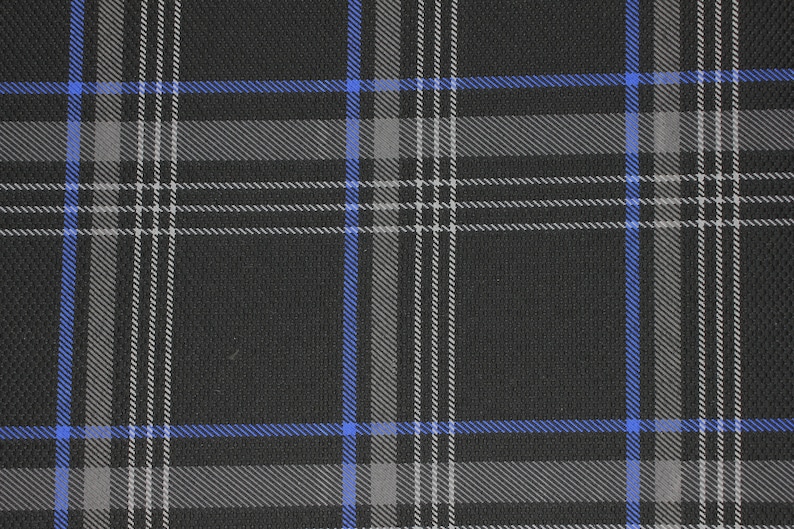 blue plaid fabric