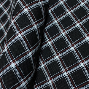 VW Golf GTI MK1 MK2 MK5 Plaid Car Upholstery Fabric Red Black White - No Foam - 59&quot; - 150CM - MK 1 Seat Check - Seat, Interior, Porsche 924