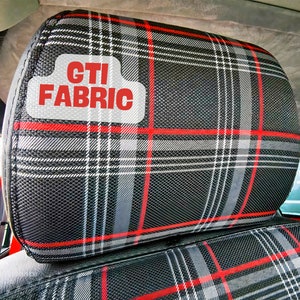 interior seat cloth fabric upholstery MK7 VW Golf GTI MK1 MK2 T1 T2 T3 | Red Plaid Car Upholstery Fabric 3mm Comfort Foam - 59&quot; - 150CM