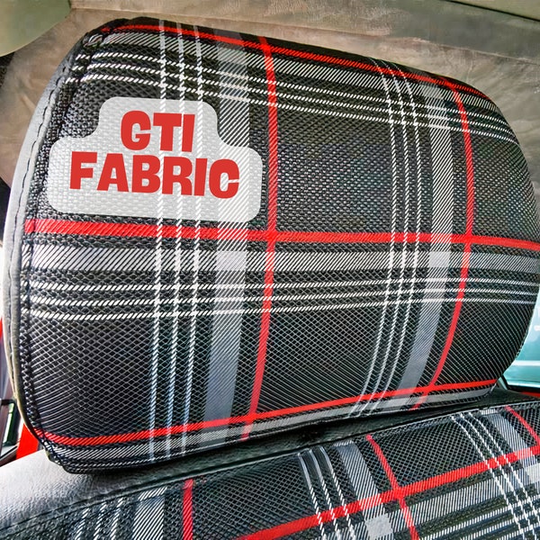 interior seat cloth fabric upholstery MK7 VW Golf GTI MK1 MK2 T1 T2 T3 | Red Plaid Car Upholstery Fabric 3mm Comfort Foam - 59" - 150CM