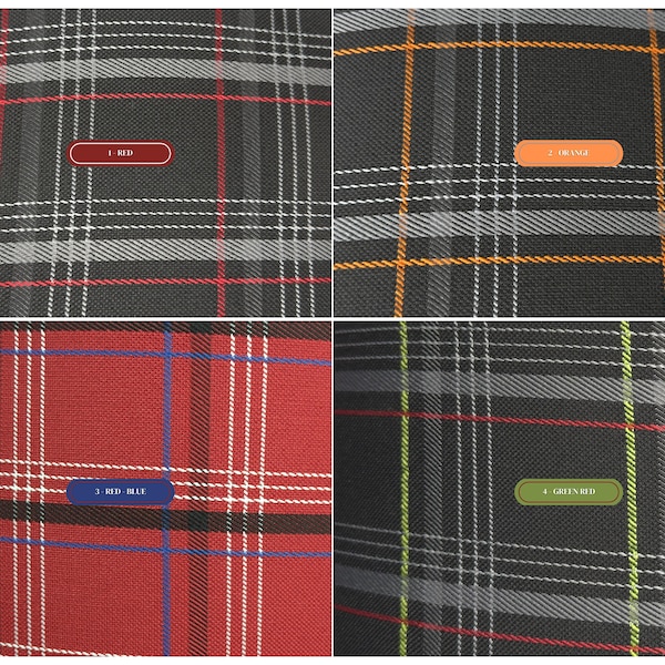 Plaid Car Upholstery Fabric - VW Golf GTI MK7- 3mm Foam - 59" - 150CM - Tartan Perfect for  Seat, Interior, Automobile