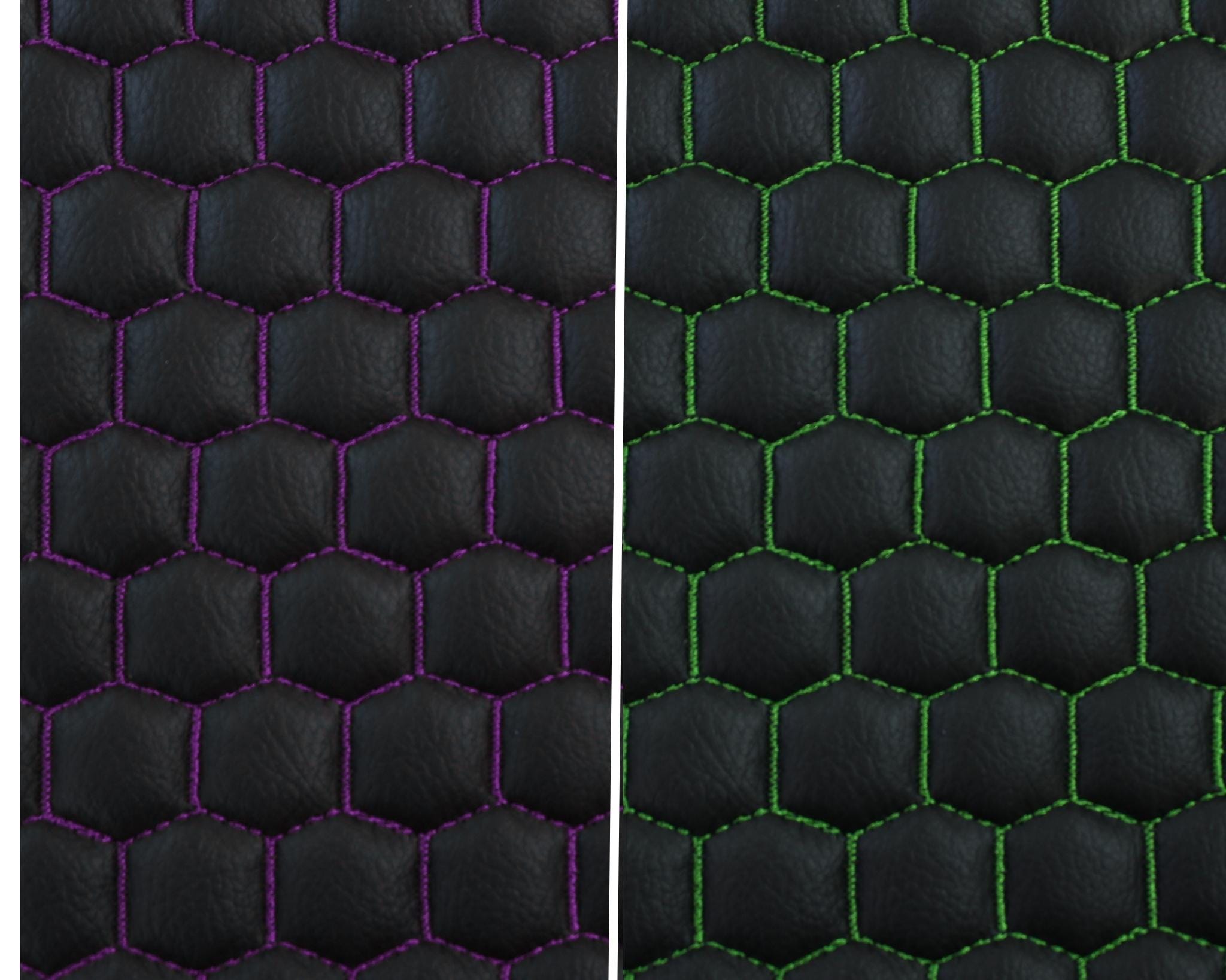 Quilted Vinyl Faux Leather Car Hexagon Upholstery Fabric | Cross